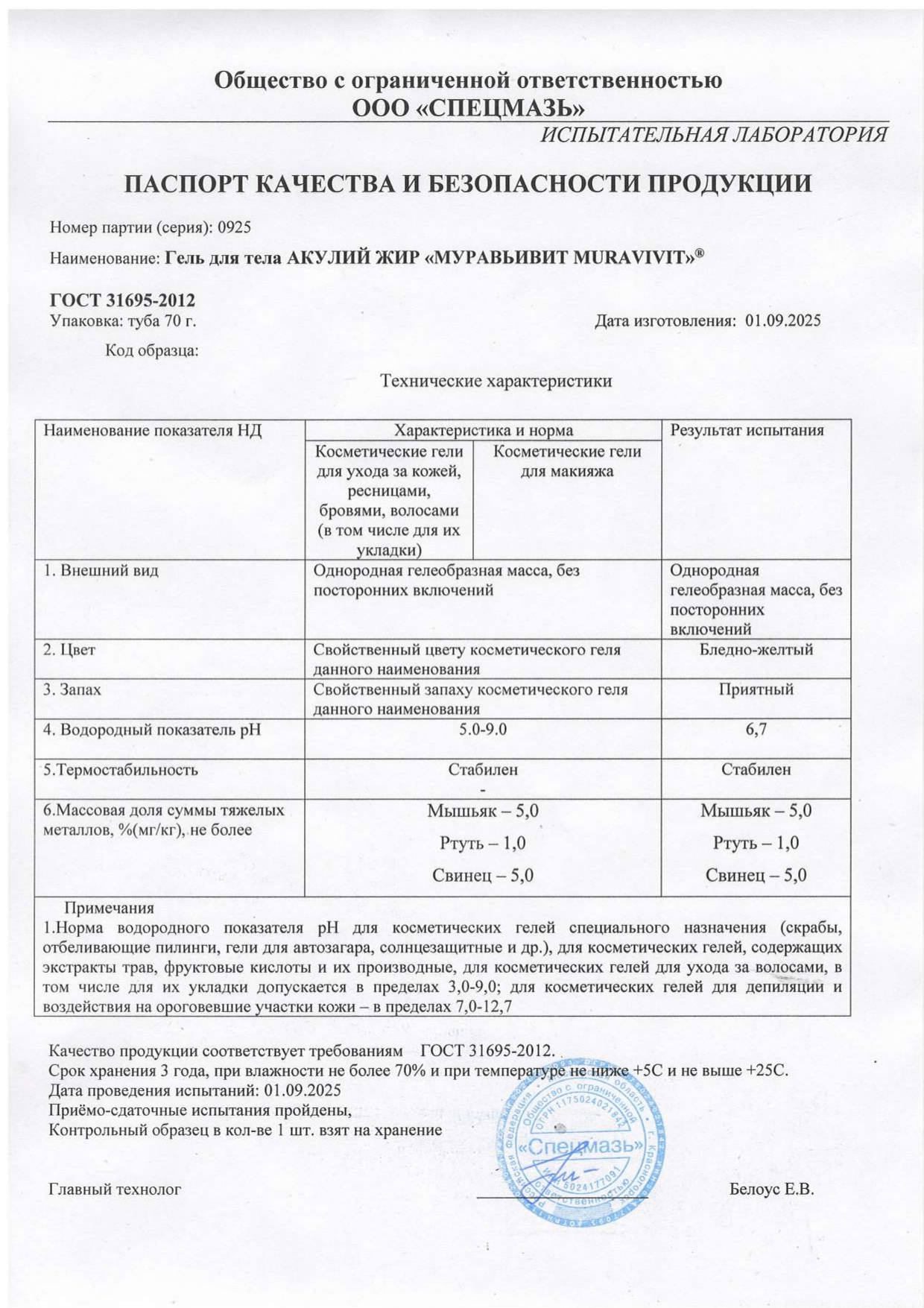 Паспорт №092025